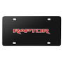 Ford 150 Raptor in Red 3D Black Stainless Steel License Plate