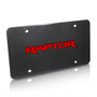 Ford F-150 Raptor in Red UV Graphic on Real Black Carbon Fiber License Plate
