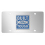 Ford Built Ford Tough in Blue 3D Mirror Chrome Stainless Steel License Plate