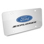 Ford Explorer 3D Dual Logo Mirror Chrome Stainless Steel License Plate