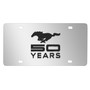 Ford Mustang 50 Years 3D Mirror Chrome Stainless Steel License Plate