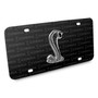 Ford Mustang Cobra 3D Logo on Logo Pattern Black Aluminum License Plate