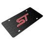 Ford Focus ST 3D Logo on Logo Pattern Black Aluminum License Plate