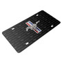 Ford Mustang Tri--Bar 3D Dome Logo on Logo Pattern Black Aluminum License Plate