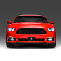 Ford Mustang Tri--Bar 3D Dome Logo on Logo Pattern Black Aluminum License Plate