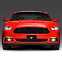 Ford Mustang 3D Chrome Pony Logo on Logo Pattern Black Aluminum License Plate