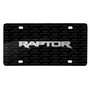 Ford F-150 Raptor 3D Logo on Logo Pattern Black Aluminum License Plate