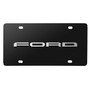 Ford 3D New Nameplate Logo in Silver on Black Stainless Steel License Plate