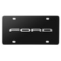 Ford 3D New Nameplate Logo in Silver on Black Stainless Steel License Plate