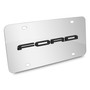 Ford 3D New Nameplate Logo in Black on Chrome Stainless Steel License Plate
