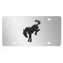 Ford Bronco 3D Black Logo on Mirror Chrome Stainless Steel License Plate