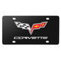 Chevrolet Corvette C6 3D Logo Black Metal License Plate