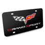 Chevrolet Corvette C6 Grand Sport 3D Logo Black Metal License Plate