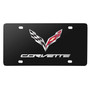 Chevrolet Corvette C7 3D Logo Black Metal License Plate