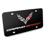 Chevrolet Corvette C7 Grand Sport 3D Logo Black Metal License Plate