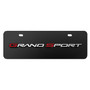 Chevrolet Corvette C6 Grand Sport 3D Logo 12" x 4.25" European Look Black Half-Size Stainless Steel License Plate