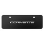 Chevrolet Corvette C6 3D Logo 12" x 4.25" European Look Black Half-Size Stainless Steel License Plate