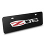 Chevrolet Corvette C6 Z06 3D Logo 12" x 4.25" European Look Black Half-Size Stainless Steel License Plate