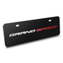 Chevrolet Corvette C7 Grand Sport 3D Logo 12" x 4.25" European Look Black Half-Size Stainless Steel License Plate