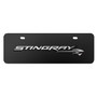 Chevrolet Corvette C7 Stingray 3D Logo 12" x 4.25" European Look Black Half-Size Stainless Steel License Plate
