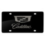 Cadillac Crest Dual Logo Laser Mark Matt-Look Black Acrylic License Plate