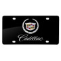 Cadillac 2013 Dual Logo UV Graphic Black Stainless Steel License Plate