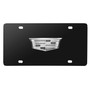 Cadillac New Crest 3D Chrome Logo on Black Stainless Steel License Plate