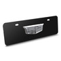 Cadillac 3D Crest Chrome Metal Logo 12" x 4.25" European Look Black Half-Size Stainless Steel License Plate