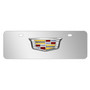 Cadillac 3D Crest Logo 12" x 4.25" European Look Chrome Half-Size Stainless Steel License Plate