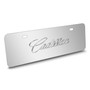 Cadillac 3D Script Name 12" x 4.25" European Look Chrome Half-Size Stainless Steel License Plate