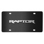 Ford F-150 Raptor 3D Logo Black Carbon Fiber Patten Steel License Plate