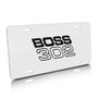 Ford Mustang Boss 302 White Carbon Fiber Look Graphic Special Aluminum Metal License Plate