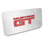 Ford Mustang GT in Red 3D Mirror Chrome Stainless Steel License Plate