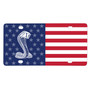 Ford Mustang Cobra Logo USA Flag Graphic Special Aluminum Metal License Plate