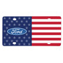 Ford Logo USA Flag Graphic Special Aluminum Metal License Plate