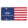 Ford Platinum Logo USA Flag Graphic Special Aluminum Metal License Plate