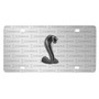 Ford Mustang Cobra 3D Logo on Logo Pattern Brushed Aluminum License Plate