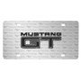 Ford Mustang GT 3D Logo on Logo Pattern Brushed Aluminum License Plate