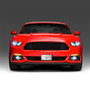 Ford Mustang Tri-Bar 3D Dome Logo on Logo Pattern Brushed Aluminum License Plate