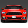 Ford Mustang 3D Chrome Pony Logo on Logo Pattern Brushed Aluminum License Plate