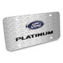 Ford F-150 Platinum 3D Logo on Logo Pattern Brushed Aluminum License Plate