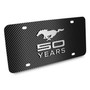 Ford Mustang 50 Years 3D Logo Black Carbon Fiber Patten Steel License Plate