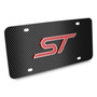 Ford Focus ST 3D Logo on Black Carbon Fiber Patten Stainless Steel License Plate