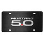 Ford Mustang 5.0 3D Logo Black Carbon Fiber Patten Stainless Steel License Plate