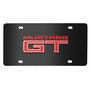 Ford Mustang GT in Red 3D Logo Black Carbon Fiber Patten Steel License Plate