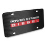 Ford Power Stroke Diesel 3D Logo Black Carbon Fiber Patten Steel License Plate