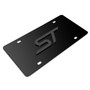 Ford Focus ST 3D Dark Gray Logo on Black Stainless Steel License Plate