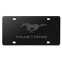 Ford Mustang 3D Dark Gray Logo on Black Stainless Steel License Plate