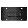 Ford Mustang 5.0 3D Dark Gray Logo on Black Carbon Fiber Pattern Stainless Steel License Plate