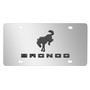 Ford Bronco 3D Dark Gray Logo on Mirror Chrome Stainless Steel License Plate